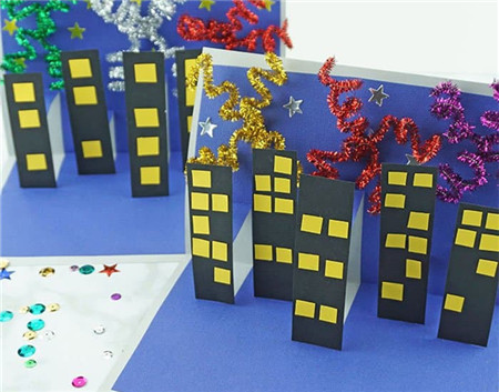 立体烟花新年贺卡4