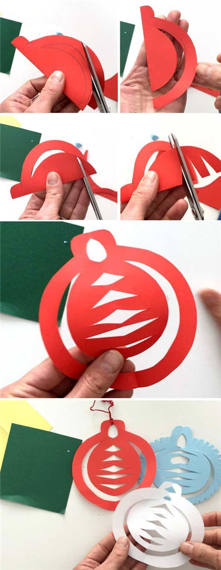 儿童新年剪纸灯笼教程2